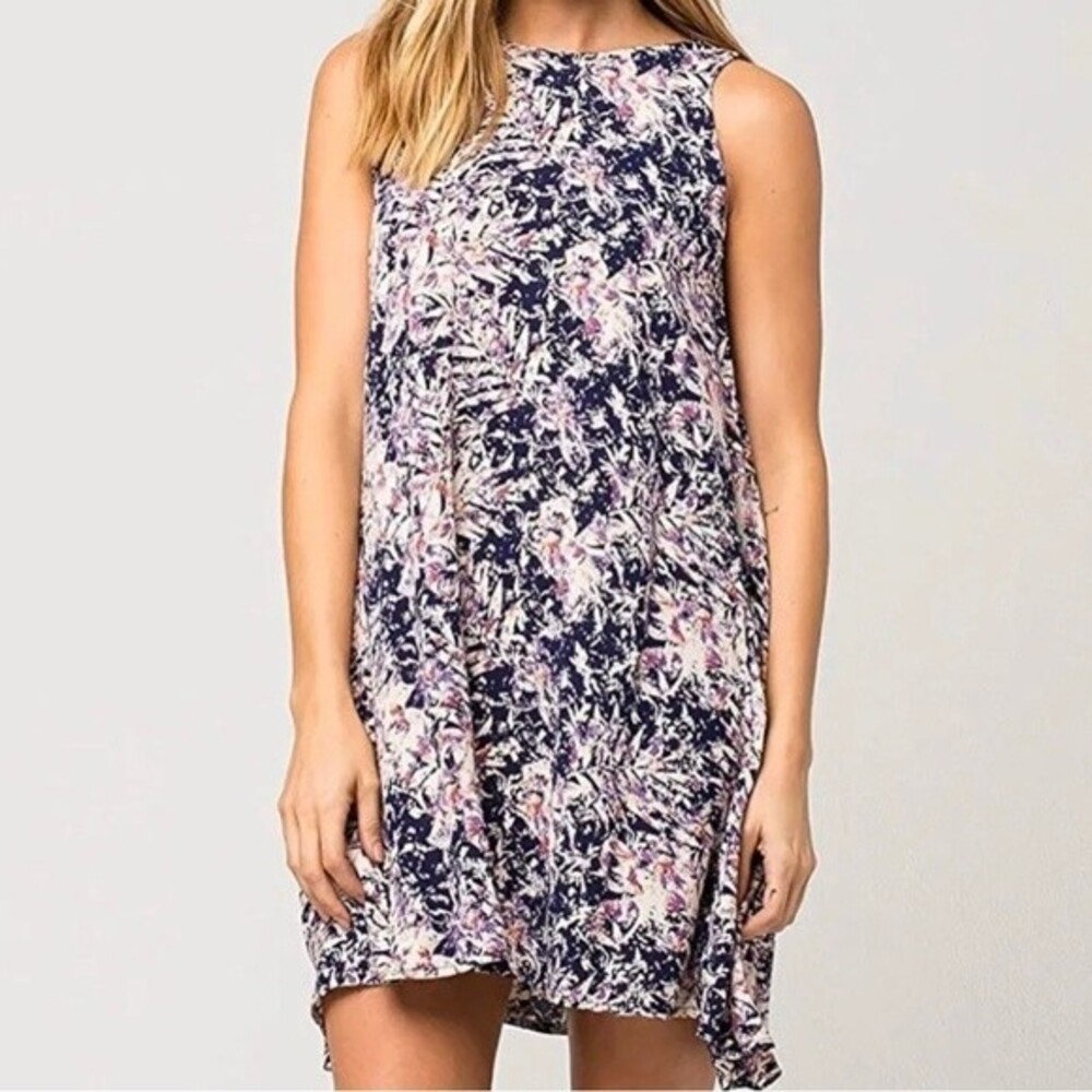 Roxy Swing Capella Dress Americano Blue Print Size Small